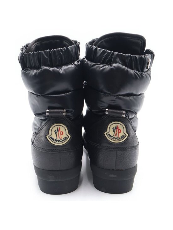 Moncler Down Lace Up Leather Boots Black